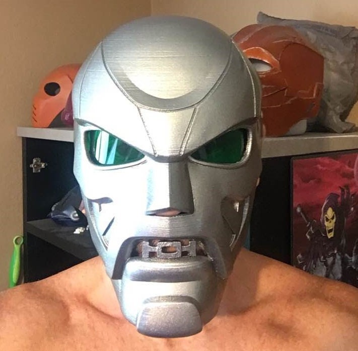 Dr. Doom Mask Fortnite Variant Version with green lenses