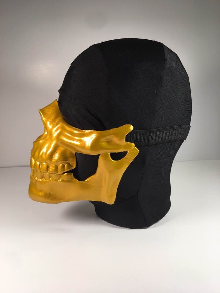 Death Stranding Higgs mask metallic Inca gold