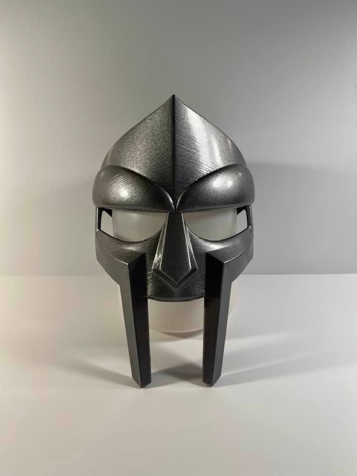 MF Doom Gladiator Mask Dark Steel Silver color.