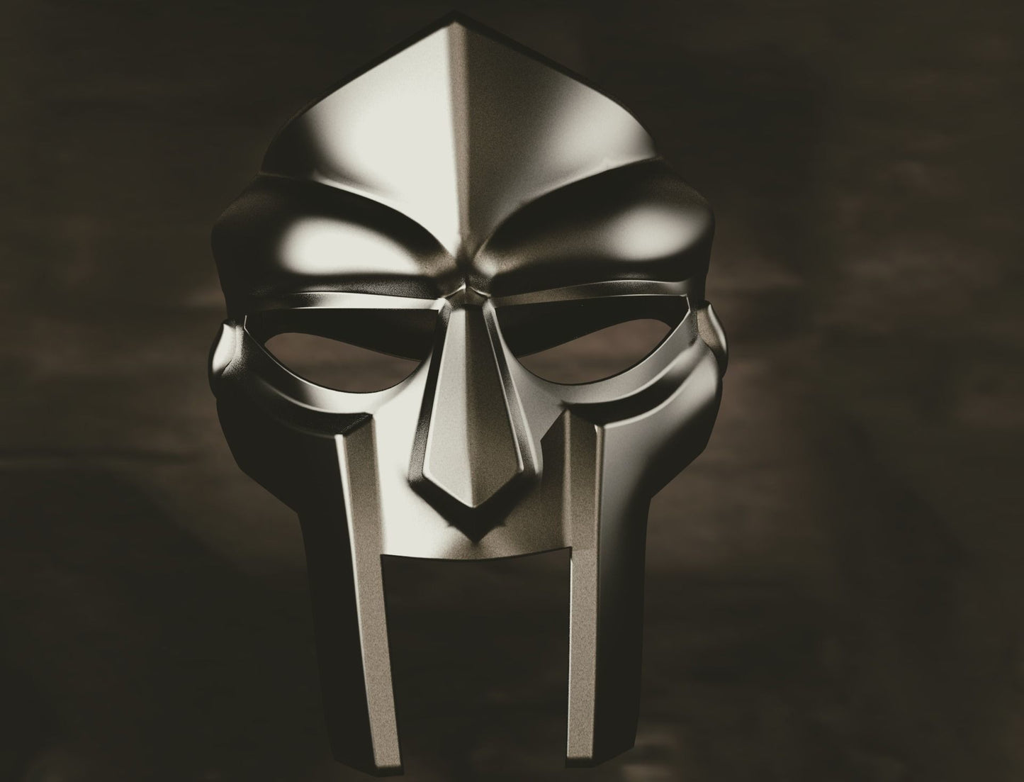 MF Doom Gladiator Mask Dark Steel Silver color.