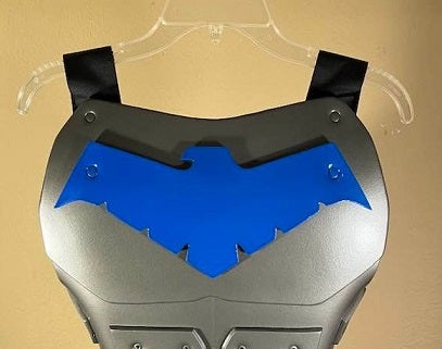 Nightwing chest armor Metallic Gunmetal Classic Nightwing Blue symbol