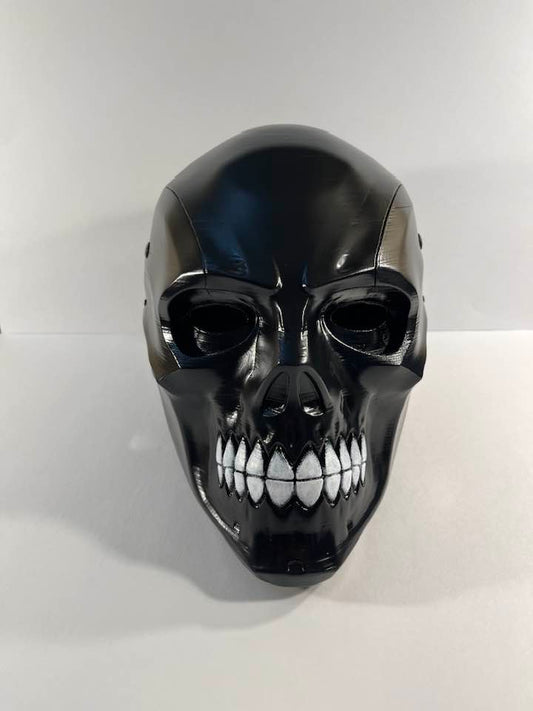 Black Mask with White Teeth Full Helmet DC Arkham Origins or Birds of Prey