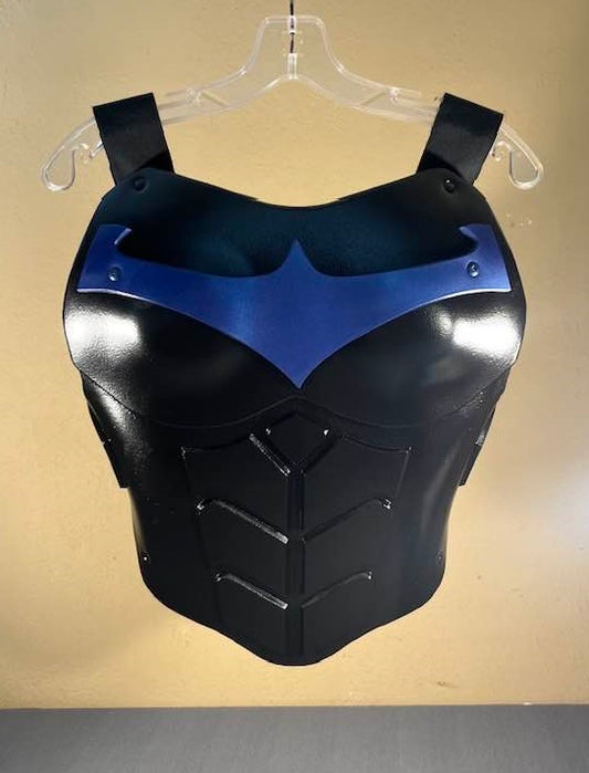 Lady Nightwing Female chest armor Matte Black Metallic Blue