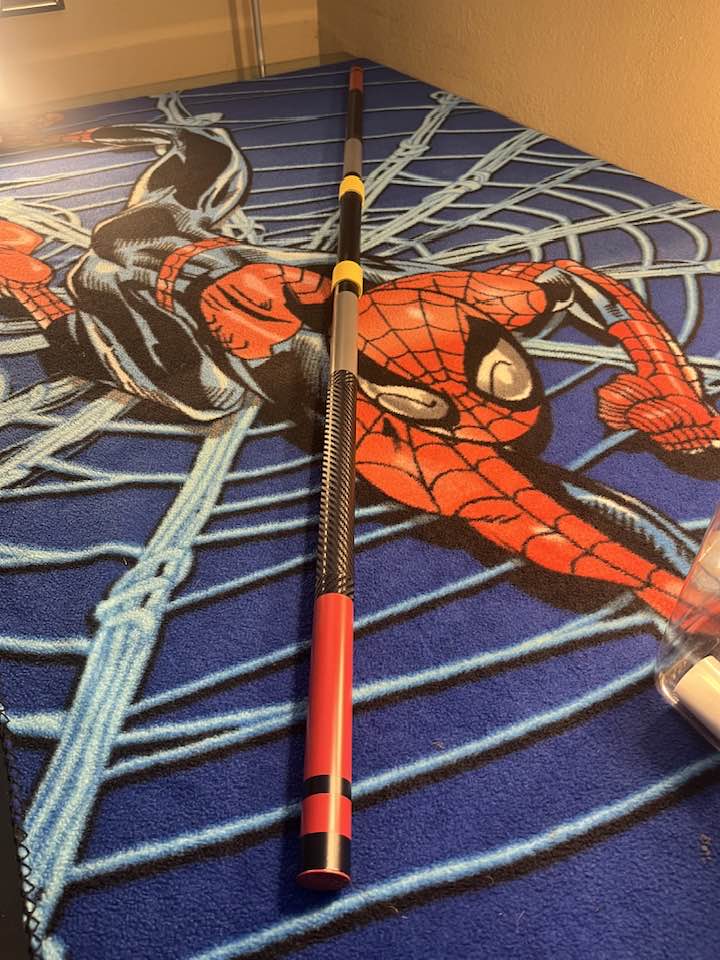 Robin Bo staff Crimson Red, Charcoal Gray