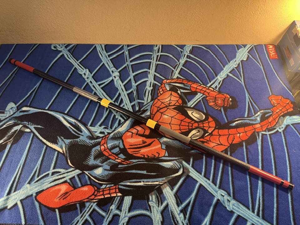 Robin Bo staff Crimson Red, Charcoal Gray