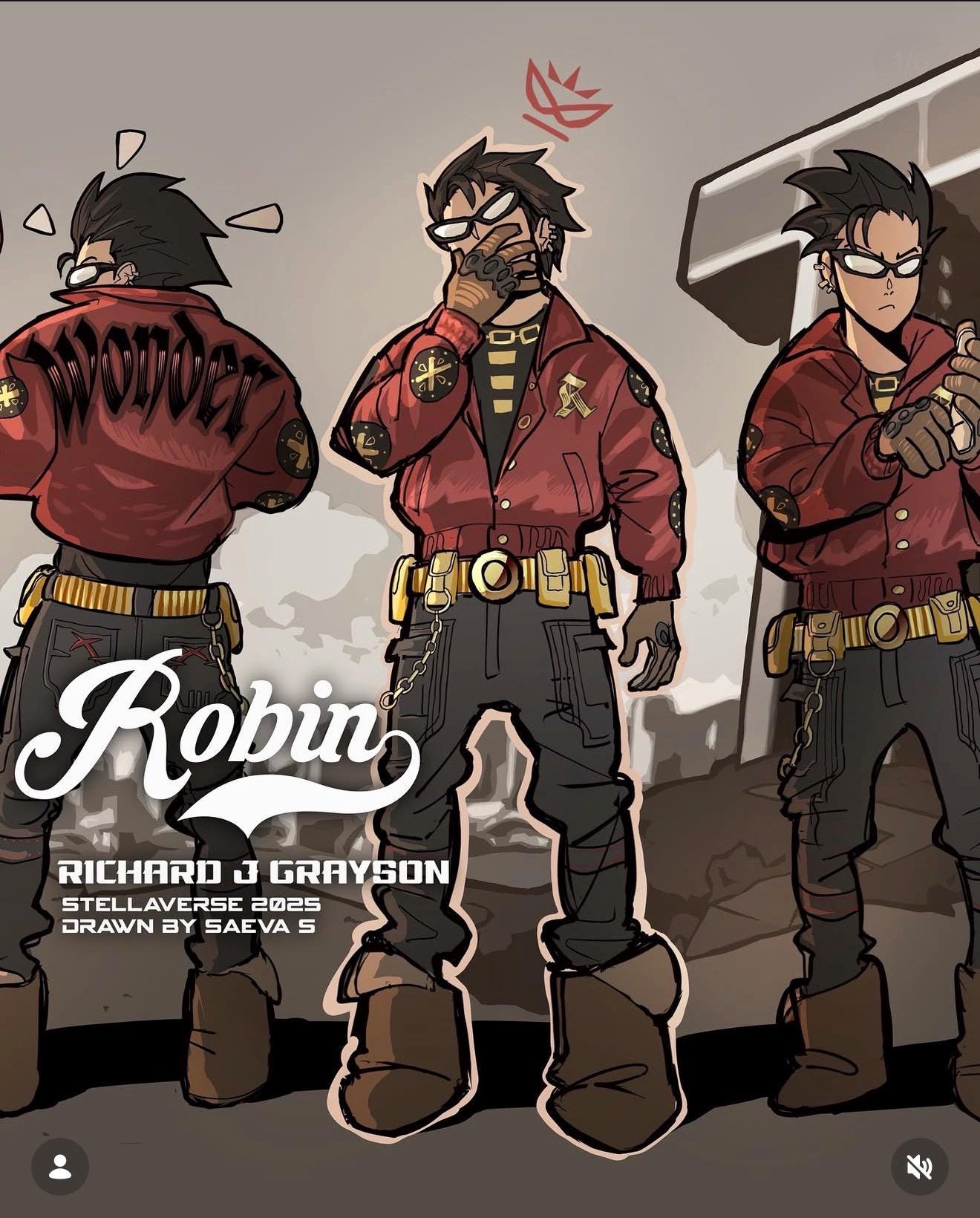 Robin Bo staff Crimson Red, Charcoal Gray