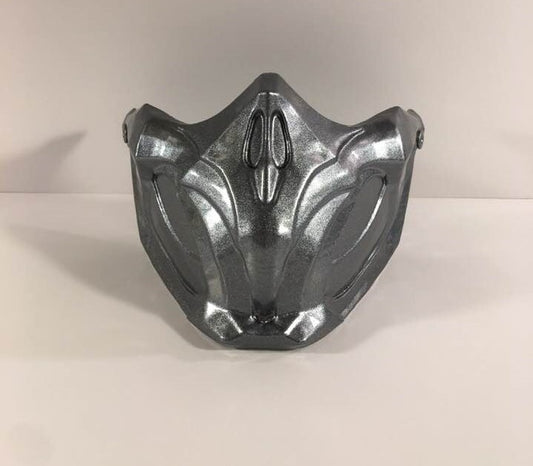 Scorpion MK11 mask Mortal Combat video game Dark Steel Silver