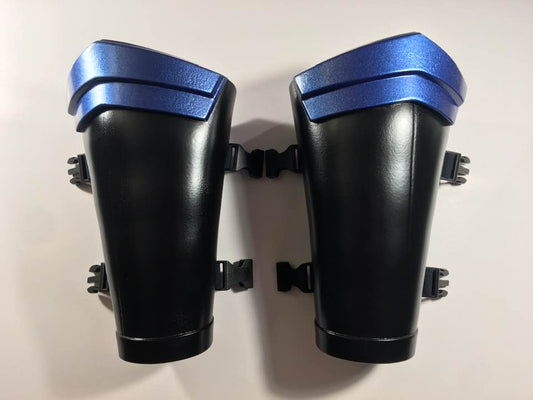 Nightwing gauntlets forearm armor with adjustable straps Matte Black Metallic Blue