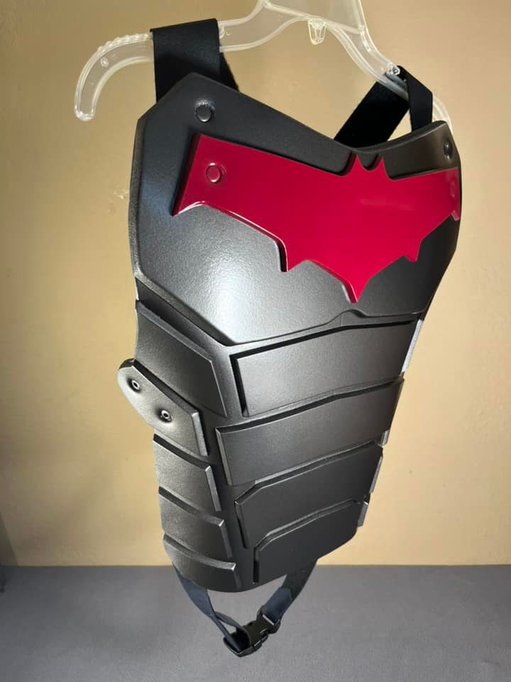 Red Hood Vengeance version chest armor Black Stainless Steel Burgundy