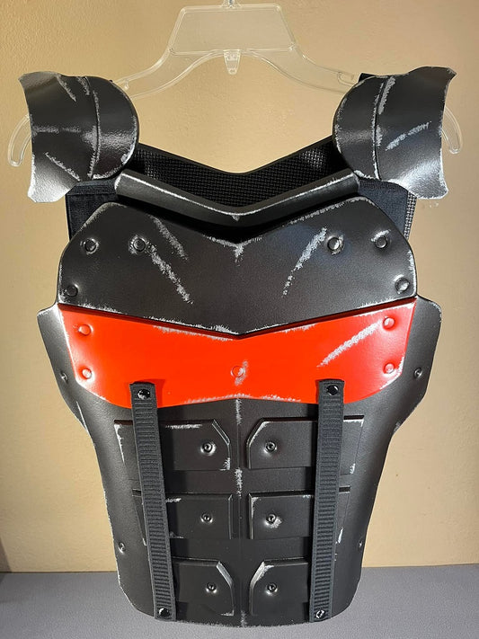 Deathstroke Arkham Origins full chest armor Gunmetal Fire Orange Front & back