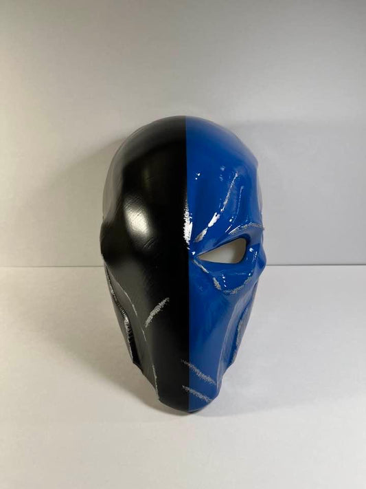 Deathstroke Arkham Origins mask & backplate. Matte Black and Royal Blue.