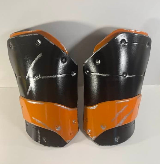 Deathstroke Arkham Origins Thigh Armor. Matte Black and True Orange.