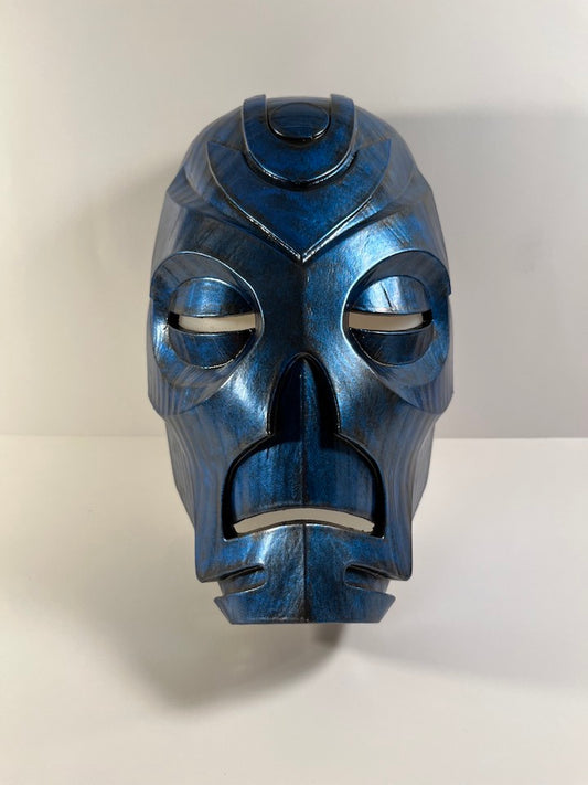 Skyrim Dragon Priest mask from Elder Scrolls Morokei Metallic Blue color