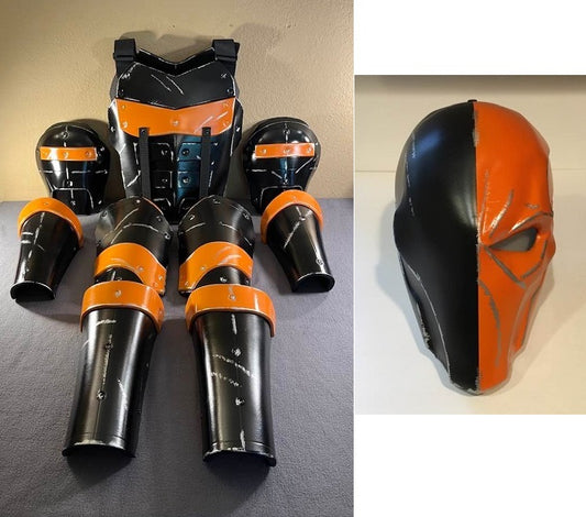 Deathstroke Arkham Origins full armor and mask. Matte Black and True Orange.