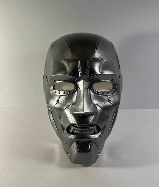 Dr. Doom Mask Variant Metallic Sterling Silver Steel