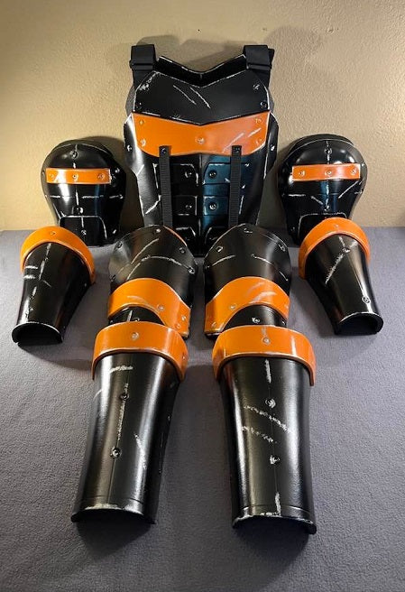 Deathstroke Arkham Origins full armor. MASK NOT INCLUDED. Matte Black and True Orange.