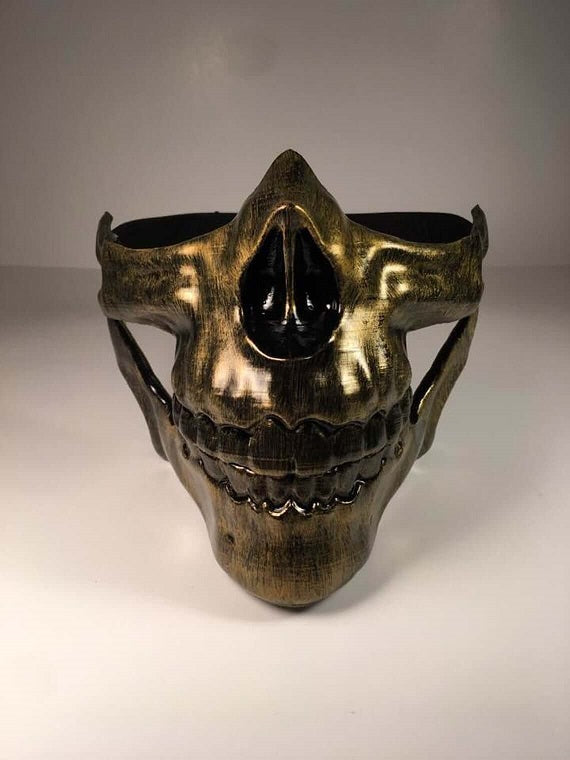Death Stranding Higgs mask metallic Antique gold
