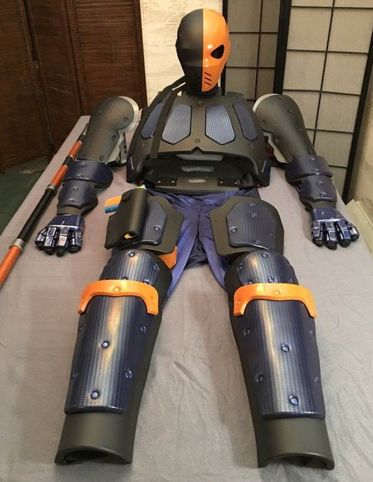 Deathstroke CW Arrow version full armor and helmet Flat Black True Orange Blue Carbon Fiber