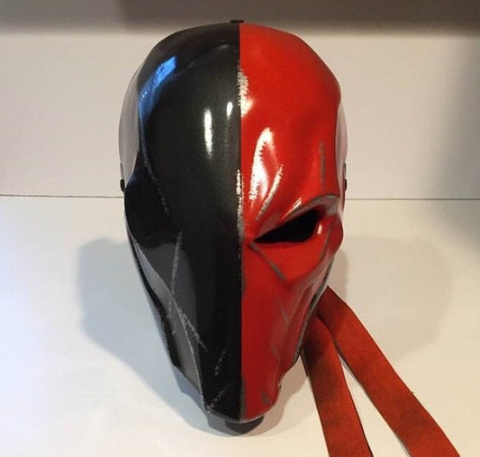Deathstroke Arkham Origins mask & backplate Gunmetal Fire Orange