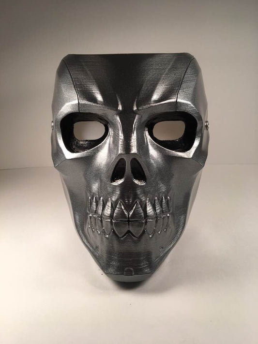 Taskmaster mask villain in the Black Widow movie Dark Steel Satin Black eyes