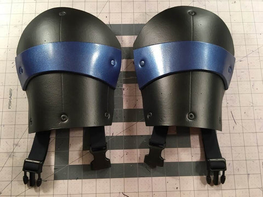 Nightwing shoulders with adjustable straps Matte Black Metallic Blue