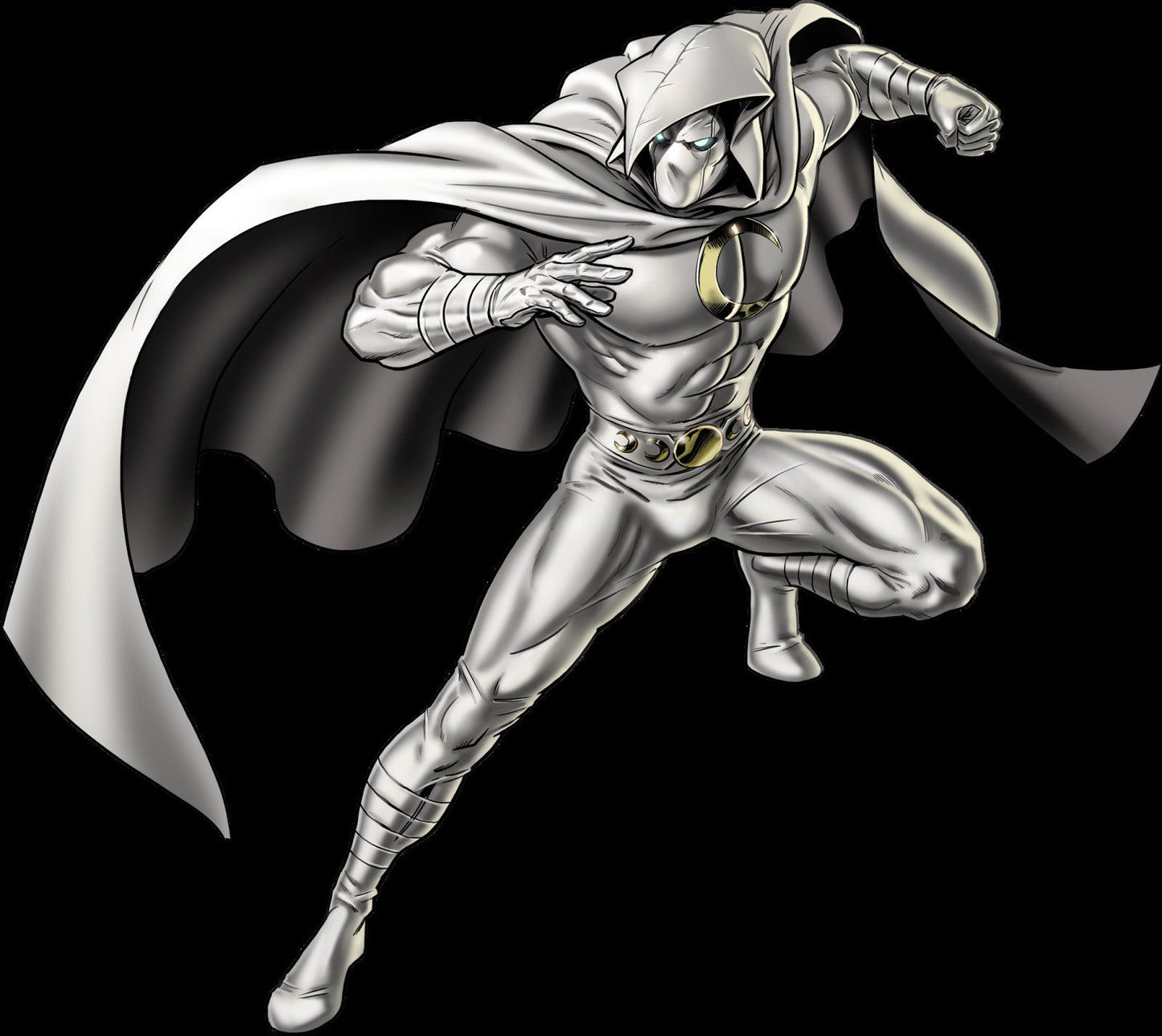 Moon Knight 2-piece set: chest armor & mask Matte White Gold Moon