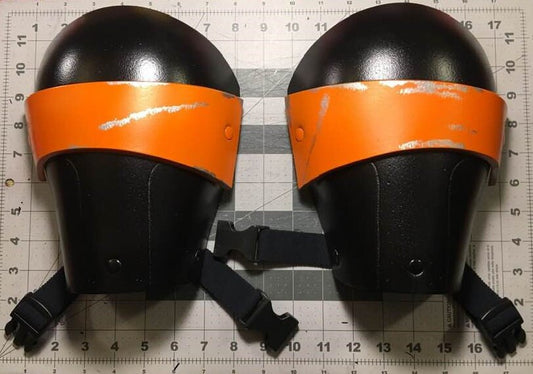 Deathstroke shoulders with adjustable straps Matte Black True Orange