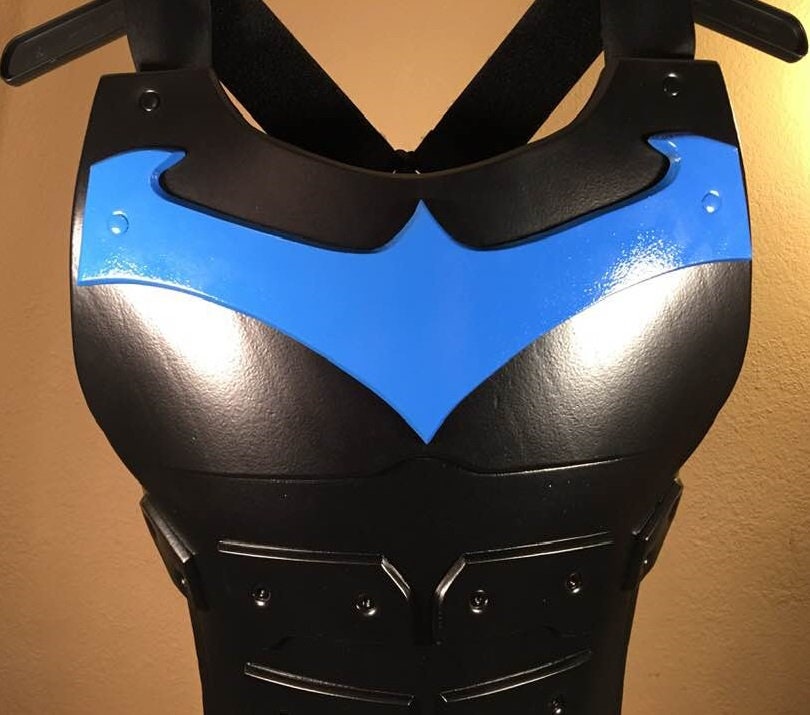 Nightwing chest armor Matte Black Classic Nightwing Blue Modern Bird symbol