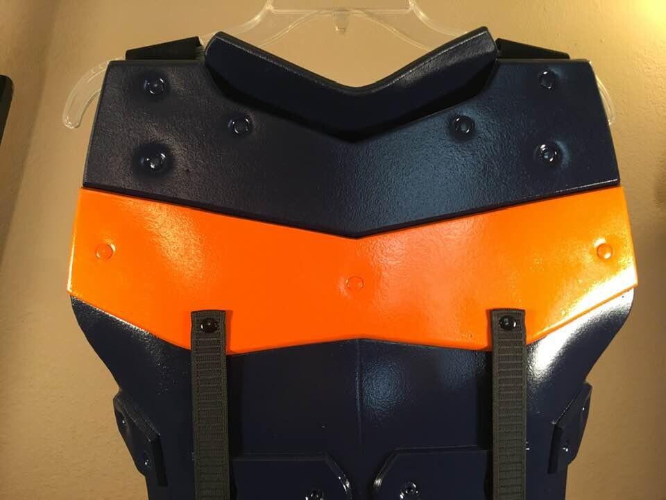 Deathstroke Arkham Origins chest armor Navy Blue True Orange