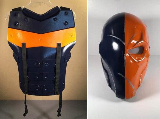 Deathstroke Arkham Origins 2-piece set: chest armor and mask Navy Blue True Orange