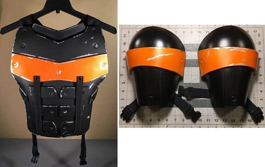 Deathstroke Arkham Origins 2-piece set: chest armor and shoulders Matte Black True Orange