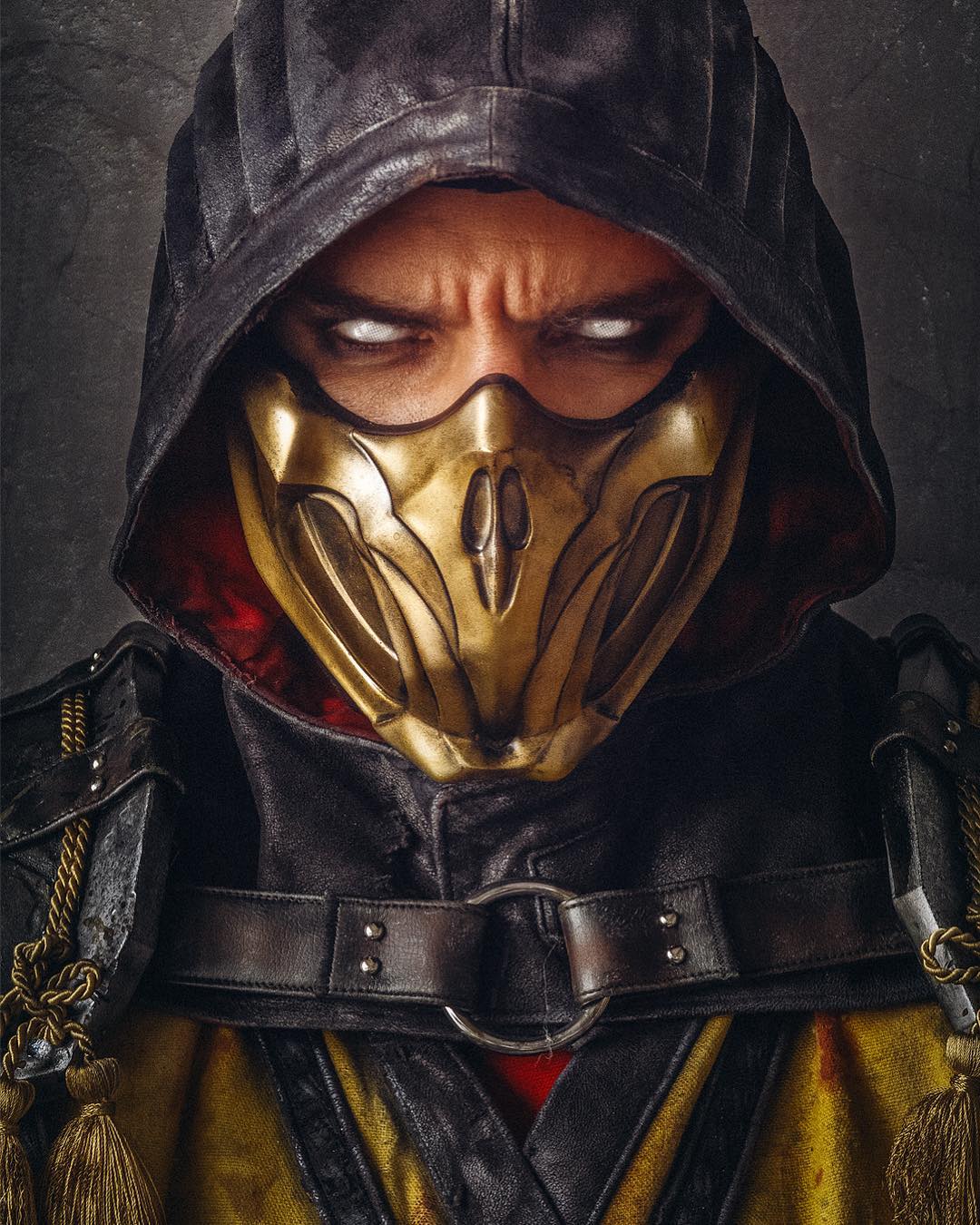 Scorpion MK11 mask Mortal Combat video game Antique Gold